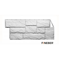 Фасадная панель ПВХ FineBer (Файнбир) Дачный Камень Крупный Белый